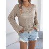 Pull tricoté ajouré de couleur unie, pull à épaules dénudées - café lumière S | US 4