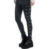 Gothic Women Outfit Solid Color Textured Skew Neck Top and Lace Up Leggings Set - Vert Armée S | US 4