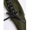 Women Outfit Lace Up Solid Color Textured Skew Neck Top and Leggings Set - ARMY GREEN S | US 4