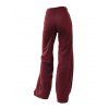 Pantalon droit de couleur unie avec braguette zippée et poches longues - Rouge Vineux XXL | US 14