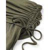 Robe à épaules cintrées colorblock, robe à col oblique et ceinture à anneau en O - Vert profond S | US 4
