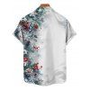 Chemise de vacances pour homme, chemise boutonnée à imprimé sapin de Noël et flocon de neige - Bleu 2XL