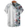 Chemise de vacances pour homme, chemise boutonnée à imprimé sapin de Noël et flocon de neige - Bleu 2XL