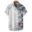 Chemise de vacances pour homme, chemise boutonnée à imprimé sapin de Noël et flocon de neige - Bleu 2XL