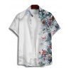 Chemise de vacances pour homme, chemise boutonnée à imprimé sapin de Noël et flocon de neige - Bleu 2XL