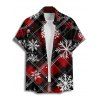 Chemise de Noël à carreaux pour homme, imprimé flocon de neige, boutonnée - Rouge S | US 4