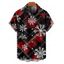 Chemise de Noël à carreaux pour homme, imprimé flocon de neige, boutonnée - Rouge S | US 4