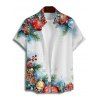 Holiday Couple Outfit Christmas Tree Elements Print Belt Dress and Shirt Set - Bleu S | US 4