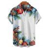 Holiday Couple Outfit Christmas Tree Elements Print Belt Dress and Shirt Set - Bleu S | US 4