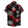 Christmas Couple Outfit Plaid Snowflake Print Belt Dress and Shirt Set - Rouge S | US 4