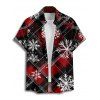 Christmas Couple Outfit Plaid Snowflake Print Belt Dress and Shirt Set - Rouge S | US 4