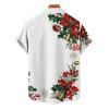 Couple Outfit Christmas Tree Snowflake Bell Print Belt Dress and Shirt Set - Rouge S | US 4