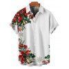 Couple Outfit Christmas Tree Snowflake Bell Print Belt Dress and Shirt Set - Rouge S | US 4