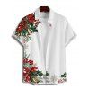 Couple Outfit Christmas Tree Snowflake Bell Print Belt Dress and Shirt Set - Rouge S | US 4