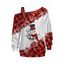 Sweat-shirt de Noël à carreaux, bonhomme de neige, flocon de neige, imprimé, boucle, col incliné - Rouge XXXXXL | US 20