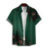 Chemise de vacances pour homme, imprimé sapin de Noël, étoile, pomme de pin, boutonnée - Vert profond XL
