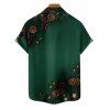 Chemise de vacances pour homme, imprimé sapin de Noël, étoile, pomme de pin, boutonnée - Vert profond XL