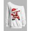 Sweat-shirt de Noël imprimé Père Noël à col incliné - Blanc XL | US 12