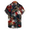 Vacation Couple Outfit Colorblock Maple Floral Print Dress and Shirt Set - Noir S | US 4