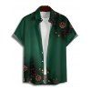 Holiday Couple Outfit Christmas Tree Star Pine Cone Print Dress and Shirt Set - Vert profond S | US 4