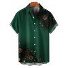 Holiday Couple Outfit Christmas Tree Star Pine Cone Print Dress and Shirt Set - Vert profond S | US 4