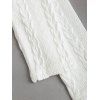 Pull à carreaux en maille torsadée Pull asymétrique à col oblique et boutons factices - café lumière XXL | US 14