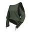 Haut texturé de couleur unie à lacets et découpes, col oblique, manches longues - Vert XXL | US 14