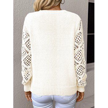 Gothic Knitted Sweater Rose Skull Print Hollow Out V Neck Sweater