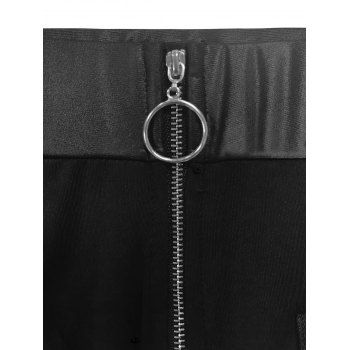 Women Outfit Solid Color Faux Pearl Crossover Sweater and Buckle Leggings Set