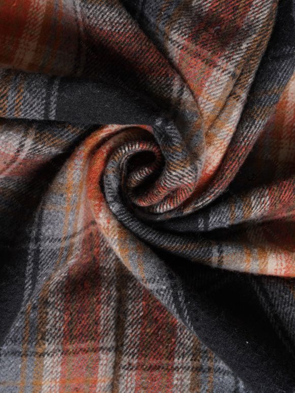 Women Outfit Crossover Cropped Knit Top Plaid Print Dress and Lace Up Boots Set - café S | US 4