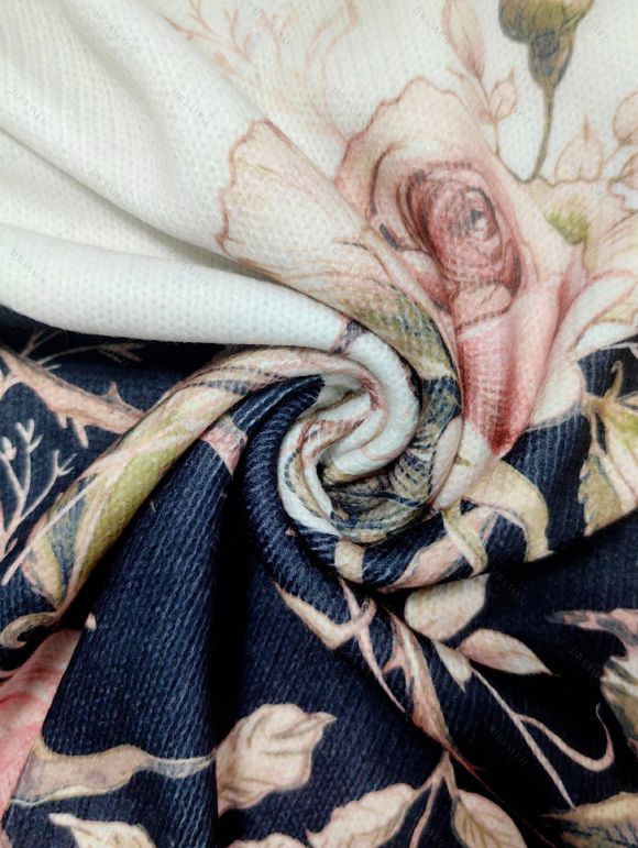 Pull tricoté de vacances à imprimé floral et feuilles, col en V ajouré, colorblock - Blanc S | US 4