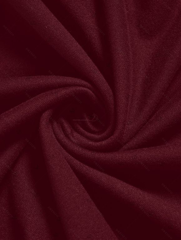 Gothic Women Outfit Grommet O-ring Cut Out Top and Buckle Leggings Set - Rouge Vineux S | US 4