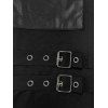 Leggings gothiques de couleur unie avec fermeture éclair et anneau en O et sangle à boucle - Noir XXXL | US 12