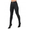Leggings gothiques de couleur unie avec œillets et lacets, leggings skinny à anneau en O - Noir XXL | US 14
