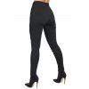 Leggings gothiques de couleur unie avec rivets transparents et anneau en O - Noir XL | US 12