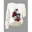 Pull gothique en tricot à imprimé tête de mort et col en V ajouré - Blanc XL | US 10