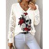 Pull gothique en tricot à imprimé tête de mort et col en V ajouré - Blanc XL | US 10