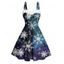 Robe de Noël à imprimé flocon de neige et fausse fourrure ombrée - Bleu profond XXL | US 14