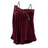 Pull uni à fausses perles et épaules dénudées, haut long croisé - Rouge Vineux M | US 6