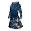 Robe à capuche de vacances, imprimé flocon de neige, sapin de Noël, éléments, robe à lacets - Bleu profond XXXL | US 16