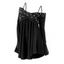 Pull uni à fausses perles et épaules dénudées, haut long croisé - Noir XL | US 12
