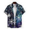 Christmas Couple Outfit Snowflake Print Faux Fur Dress and Shirt Set - Bleu profond S | US 4
