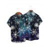 Christmas Couple Outfit Snowflake Print Faux Fur Dress and Shirt Set - Bleu profond S | US 4