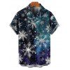 Christmas Couple Outfit Snowflake Print Faux Fur Dress and Shirt Set - Bleu profond S | US 4
