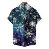 Christmas Couple Outfit Snowflake Print Faux Fur Dress and Shirt Set - Bleu profond S | US 4