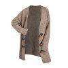 Cardigan long à boutons en corne et motif géométrique texturé de couleur unie - café XXL | US 14