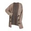 Cardigan long à boutons en corne et motif géométrique texturé de couleur unie - café XXL | US 14