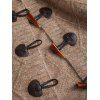 Cardigan long à boutons en corne et motif géométrique texturé de couleur unie - café XXL | US 14
