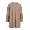 Cardigan long à boutons en corne et motif géométrique texturé de couleur unie - café XXL | US 14