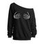 Sweat-shirt gothique à manches longues et col incliné avec imprimé main de squelette - Noir M | US 6
